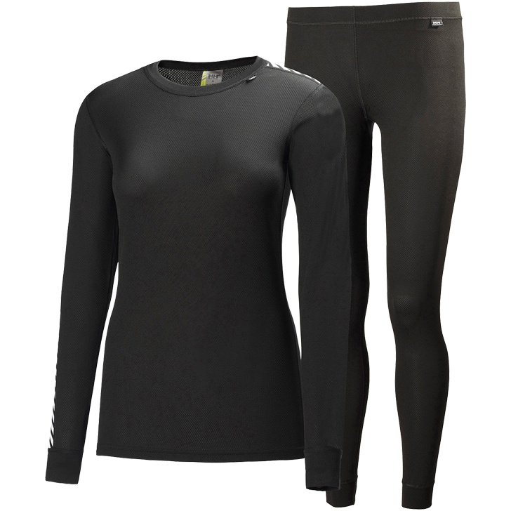 Helly Hansen Womens Comfort Light Base Layer Set BLACK 48675